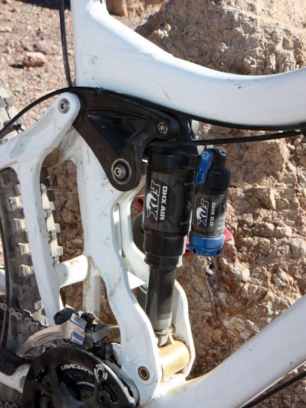 Pivot beefed up the Firebird's carbon fiber upper link in mid-season to better handle the growing number of riders using coil-over shocks.