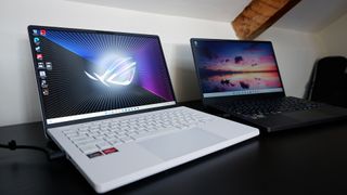 Asus ROG Zephyrus G14 gaming laptop from various angles