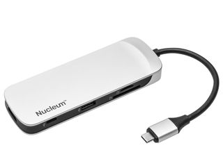 Kingston Nucleum memory card reader on white backdrop