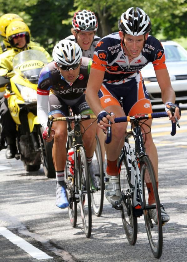 Jazzed from his win Thursday night at Base Camp Int., Clinton Avery (Champion System Pro Cycling Team) takes his turn at the front of that very exciting final break.