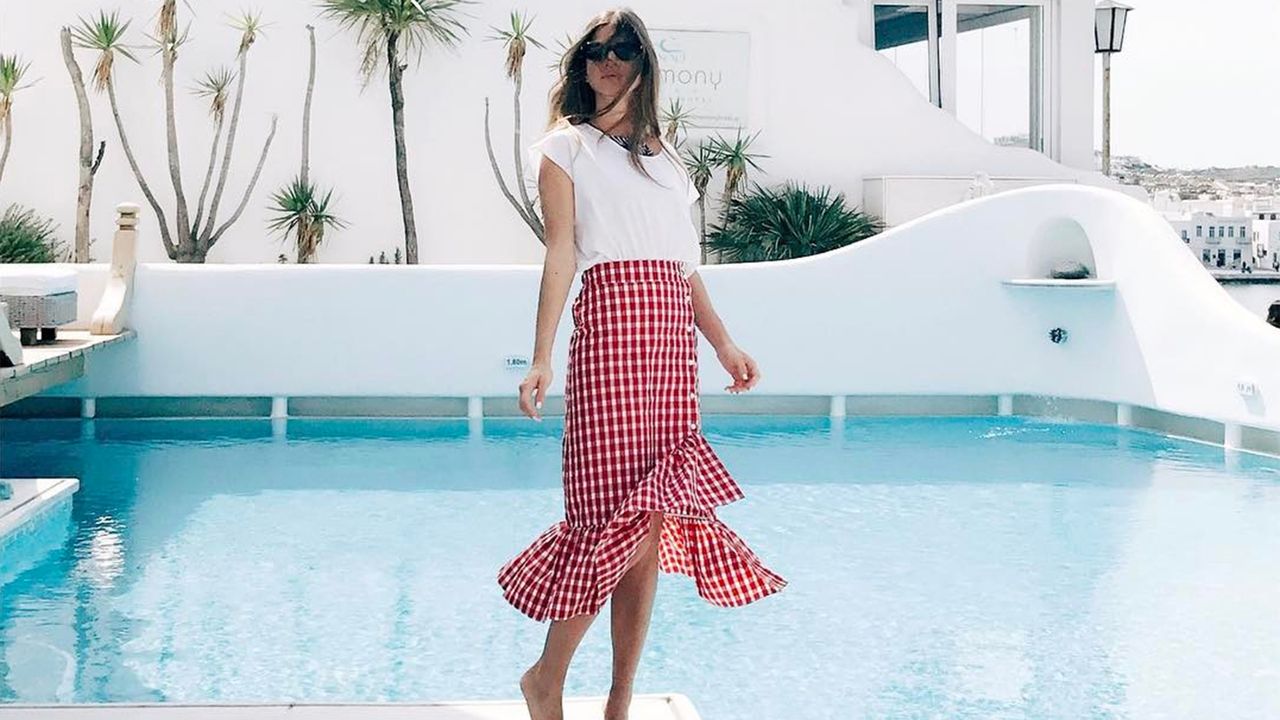 zara gingham skirt