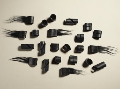 napkin rings with black hair