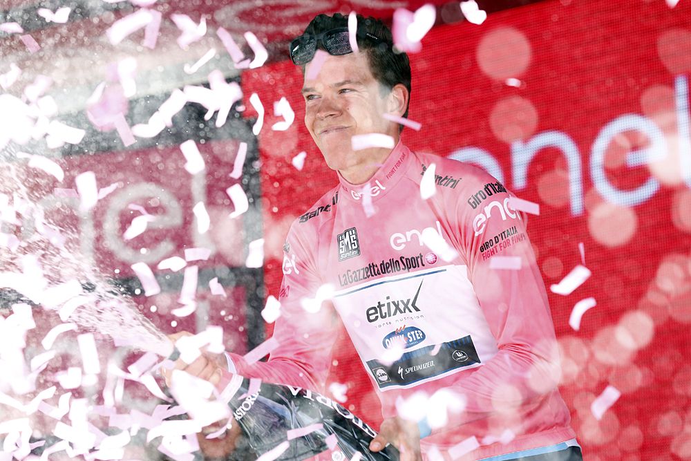 Bob Jungels (Etixx-Quickstep) in the maglia rosa