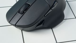 A black Keychron M7 wireless gaming mouse