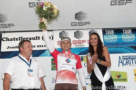 Yuri Kristov was awarded the day's most aggressive rider award.