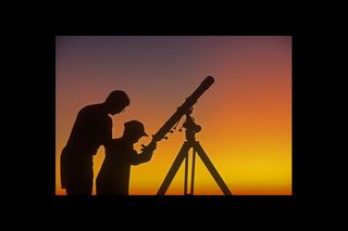 Father and Son Telescope Viewing