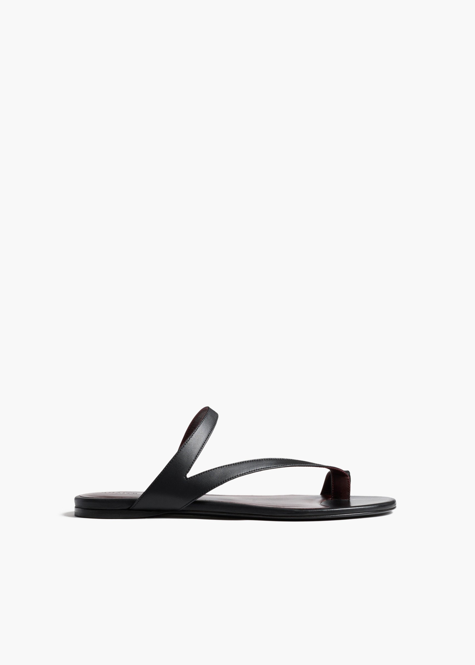 Aimee Flat Sandal in Black Leather - 35 / Black / Upper100%llsole100%cl