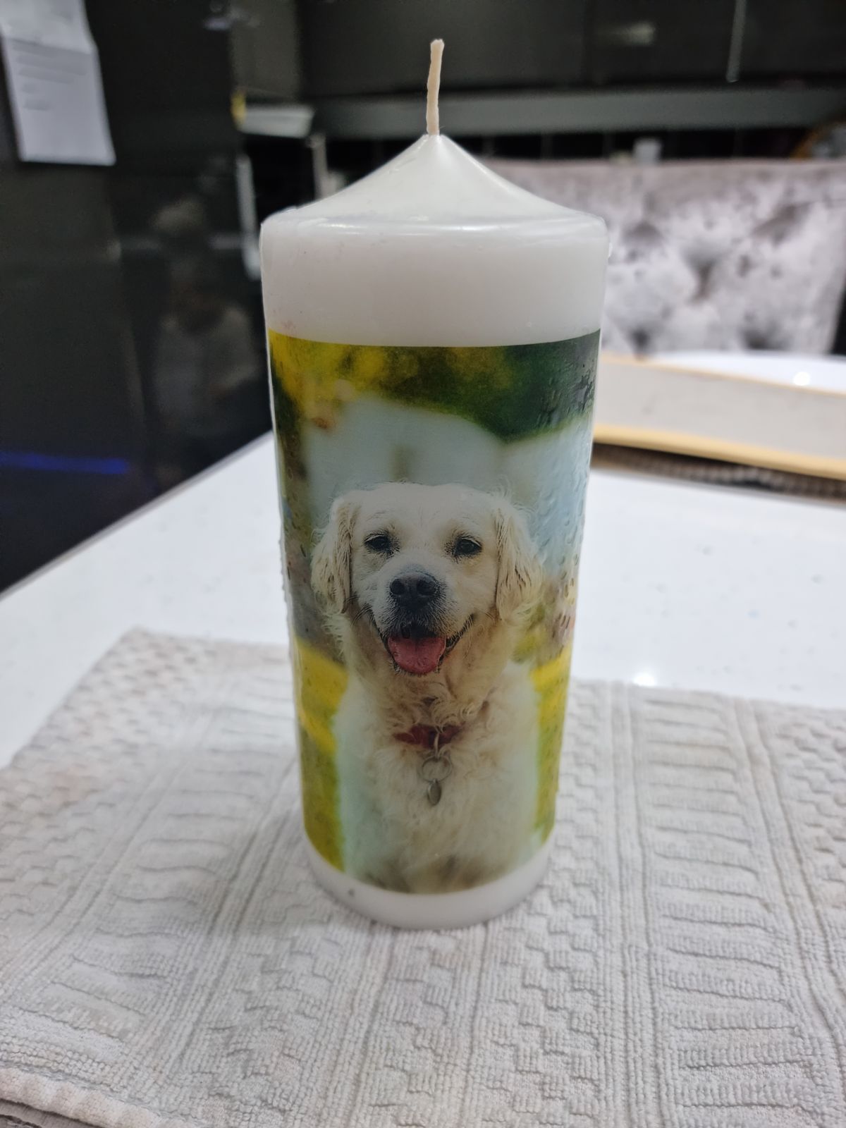 Christmas candle DIY project photo printing