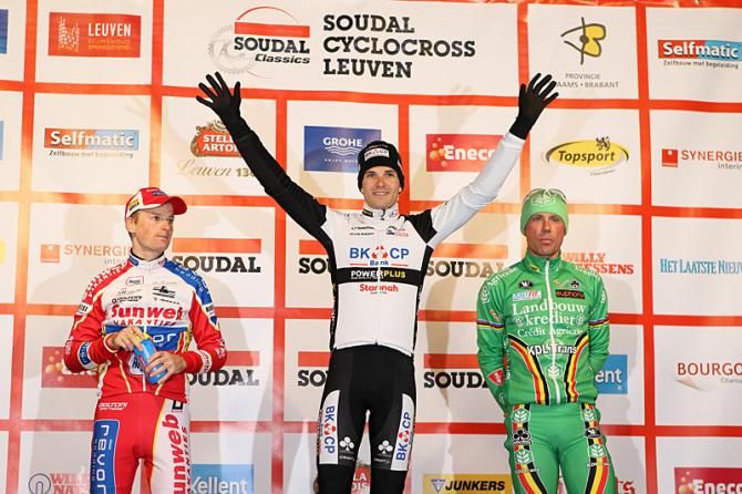 The Soudal 'cross podium: Kevin Pauwels, Niels Albert and Sven Nys