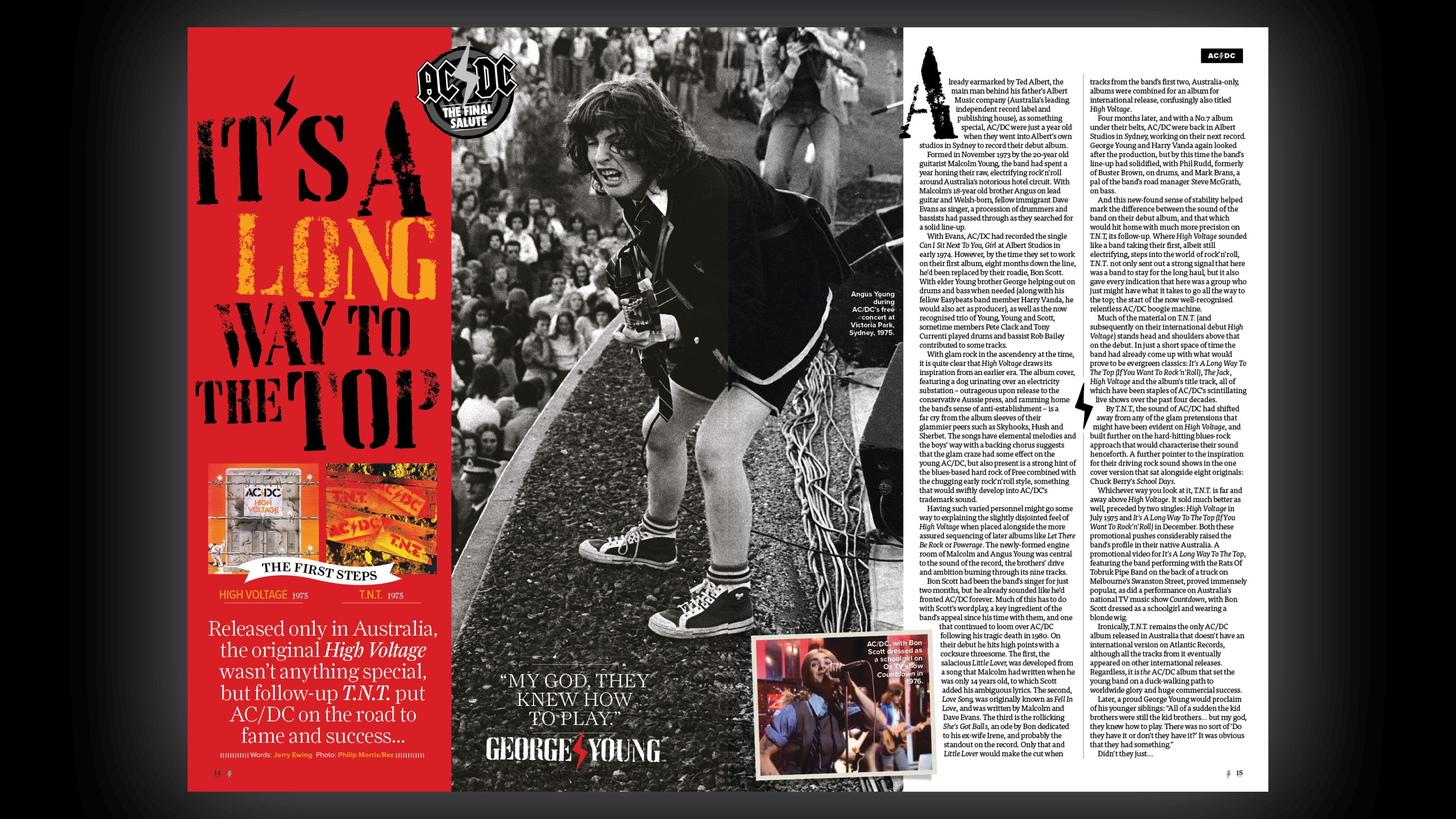 An internal image of the AC / DC Special Edition Bookazine