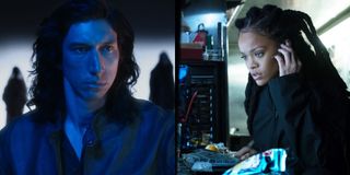 Adam Driver in Annette and Rihanna in Ocean's 8, pictured side by side