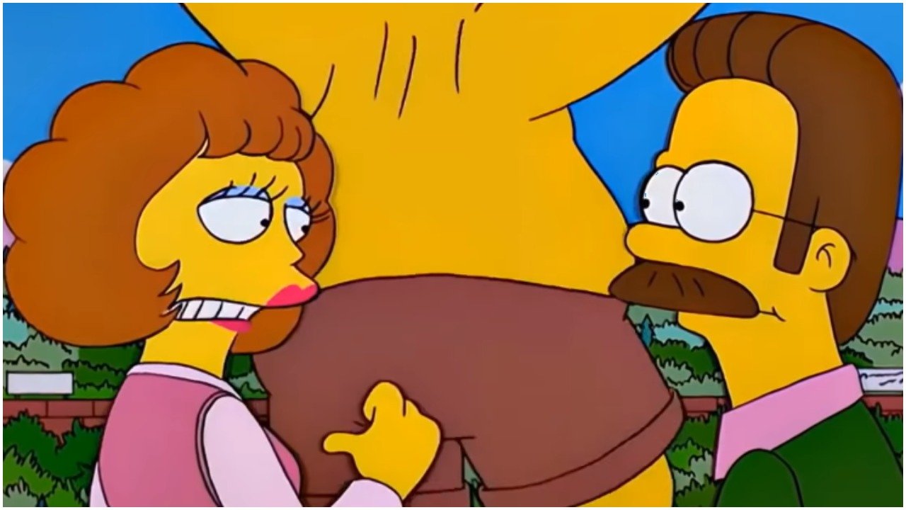 Maude y Ned Flanders en Los Simpson