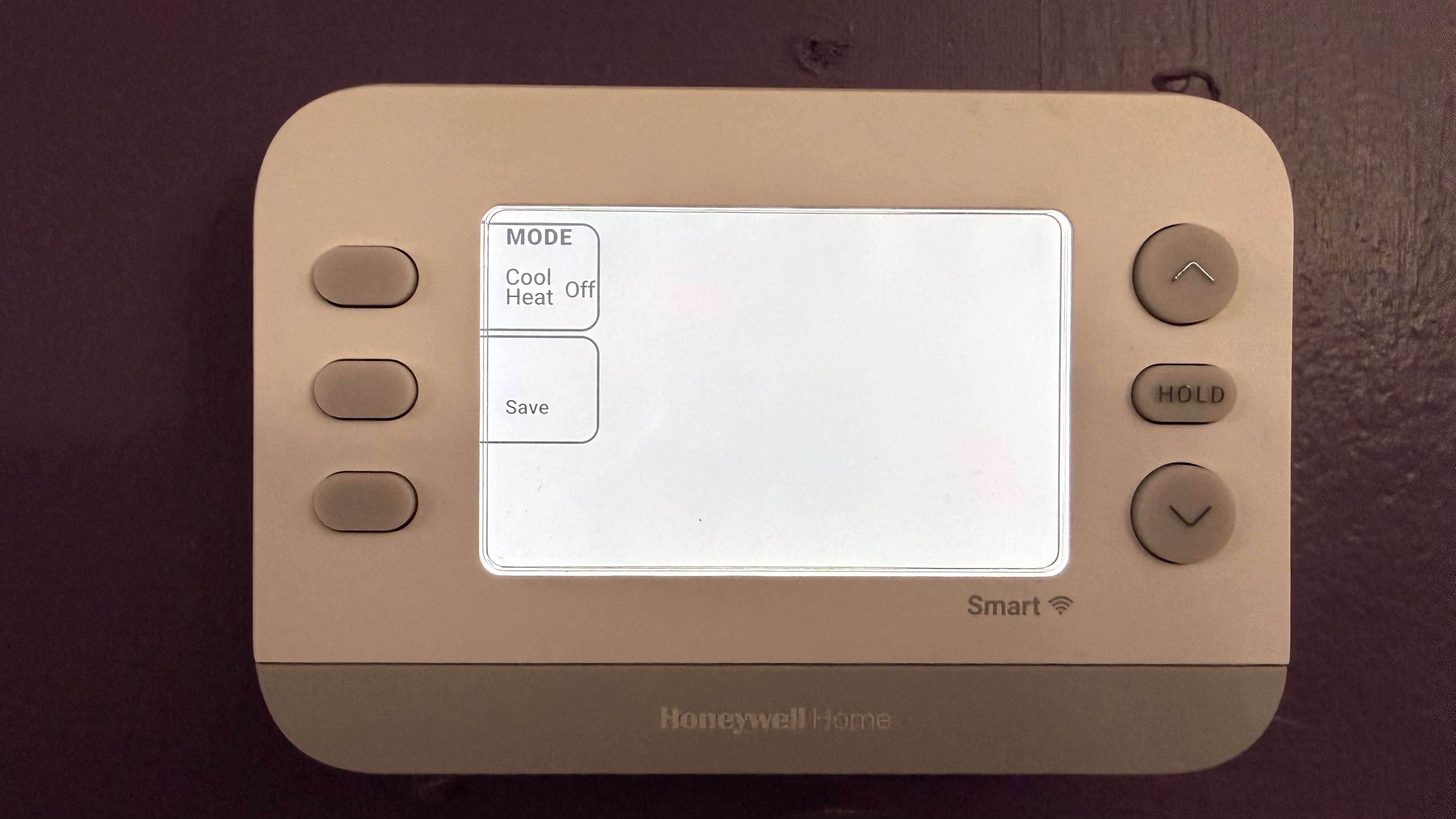Honeywell Home X2S Smart Thermostat menu items