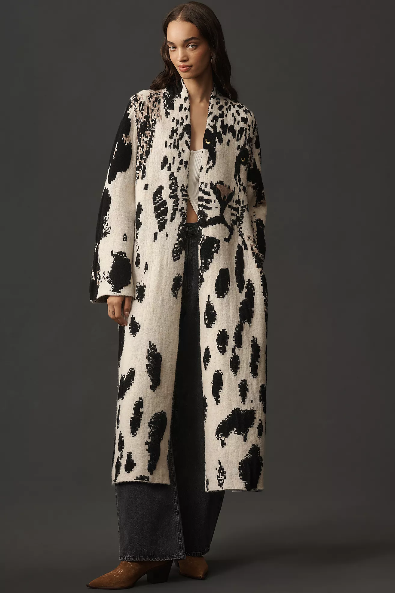 Pilcro Leopard Print Sweater Duster
