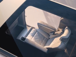 Volvo EM90 MPV, view inside through sun roof