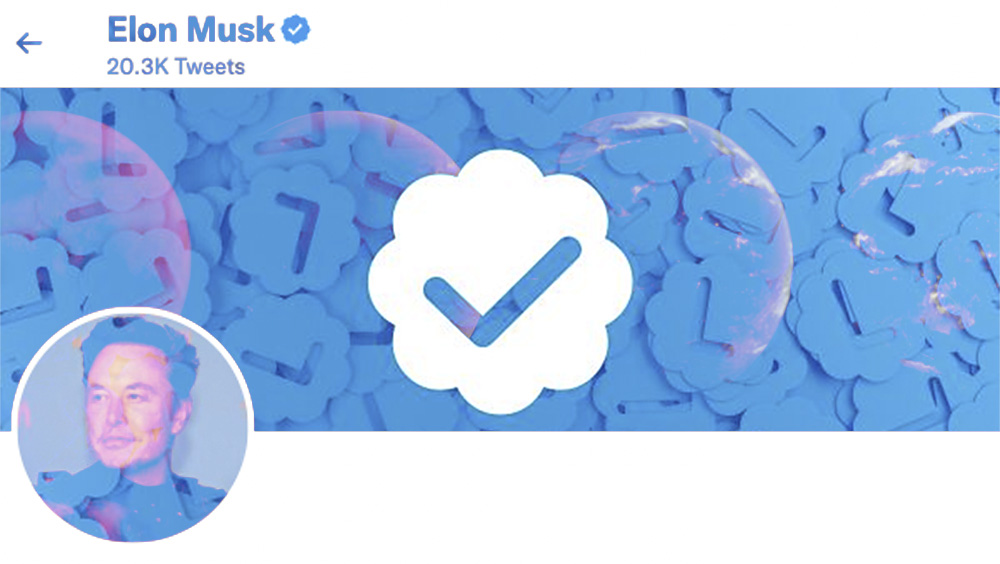 Montasje med Twitter og Elon Musk.