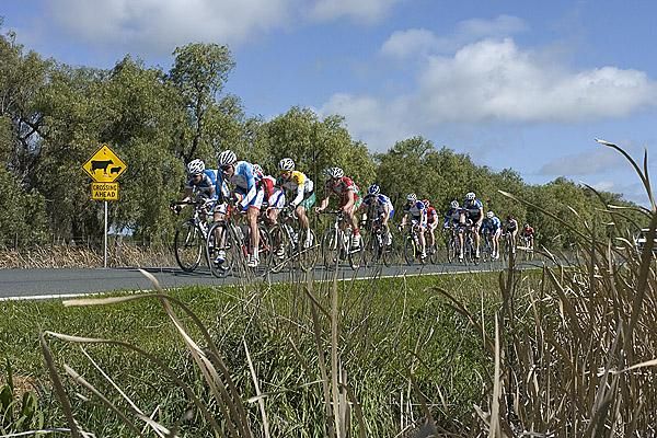 At the back of the race, where groups were forming.