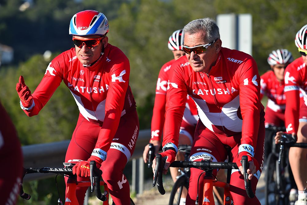 Alexander Kristoff chatting with Igor Makarov