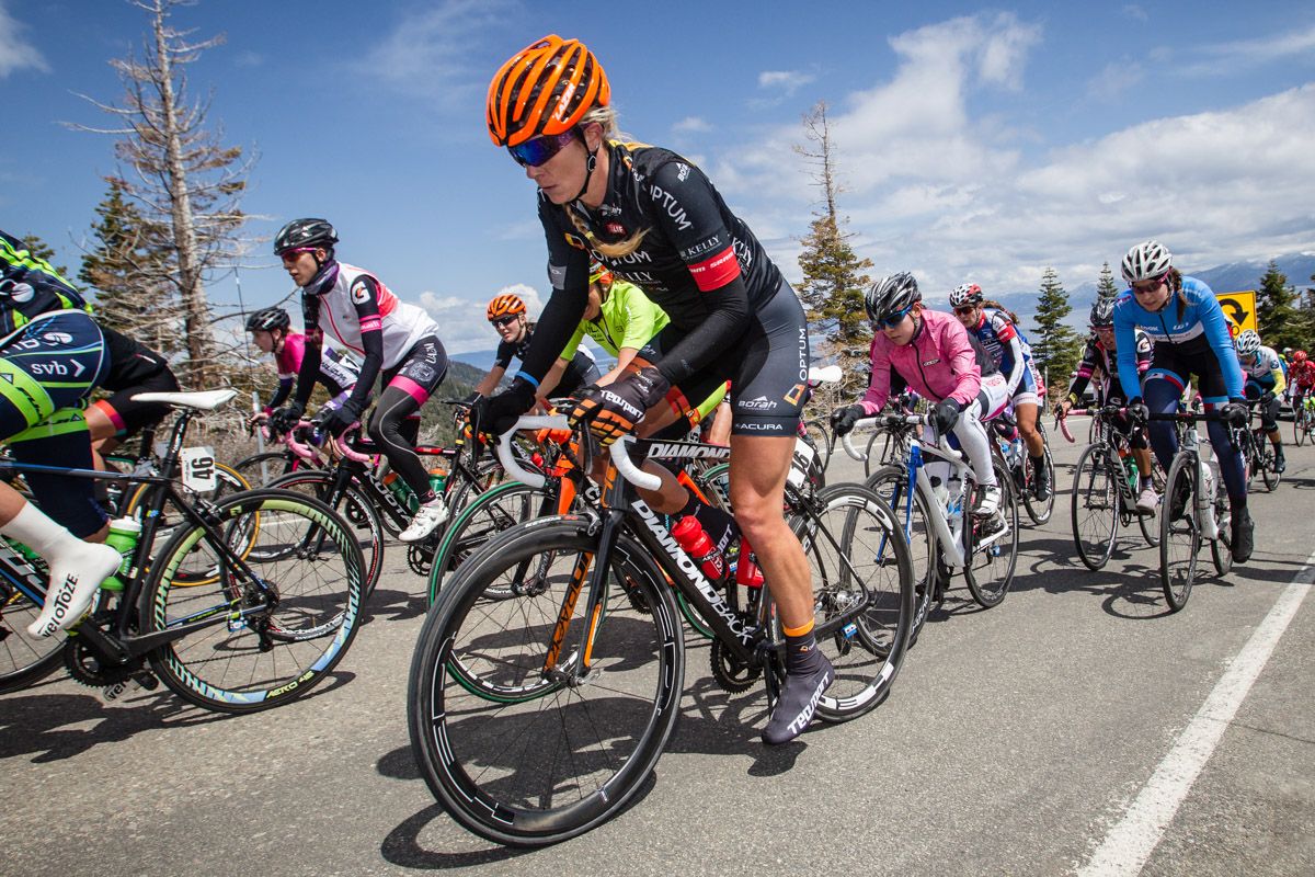 Alison Tetrick (Optum) makes her way up the climb