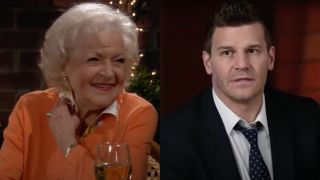 Side by side of Betty White in Hot in Cleveland and David Boreanaz in Bones.
