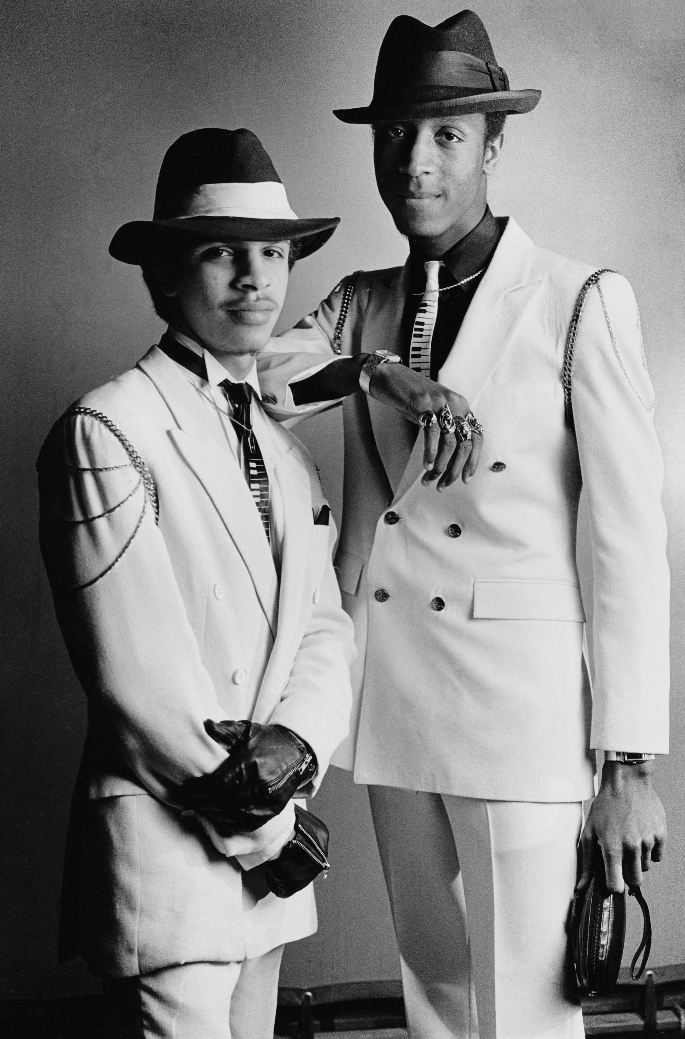 Coreen Simpson black and white portrait of two men in hats and suits