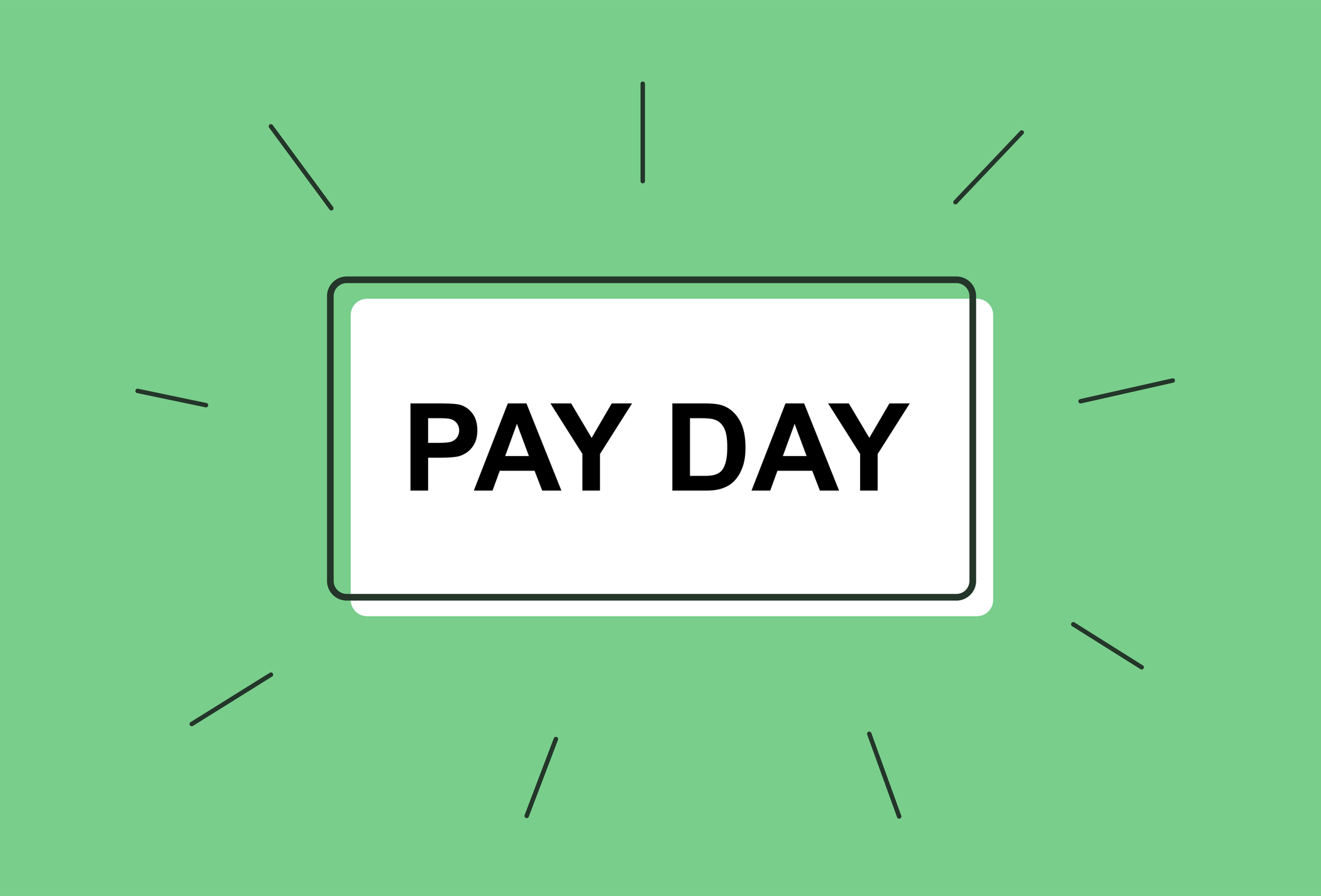 &quot;Pay Day&quot; Modern Title. Salary and Wage Concept. Vector Illustration Template.