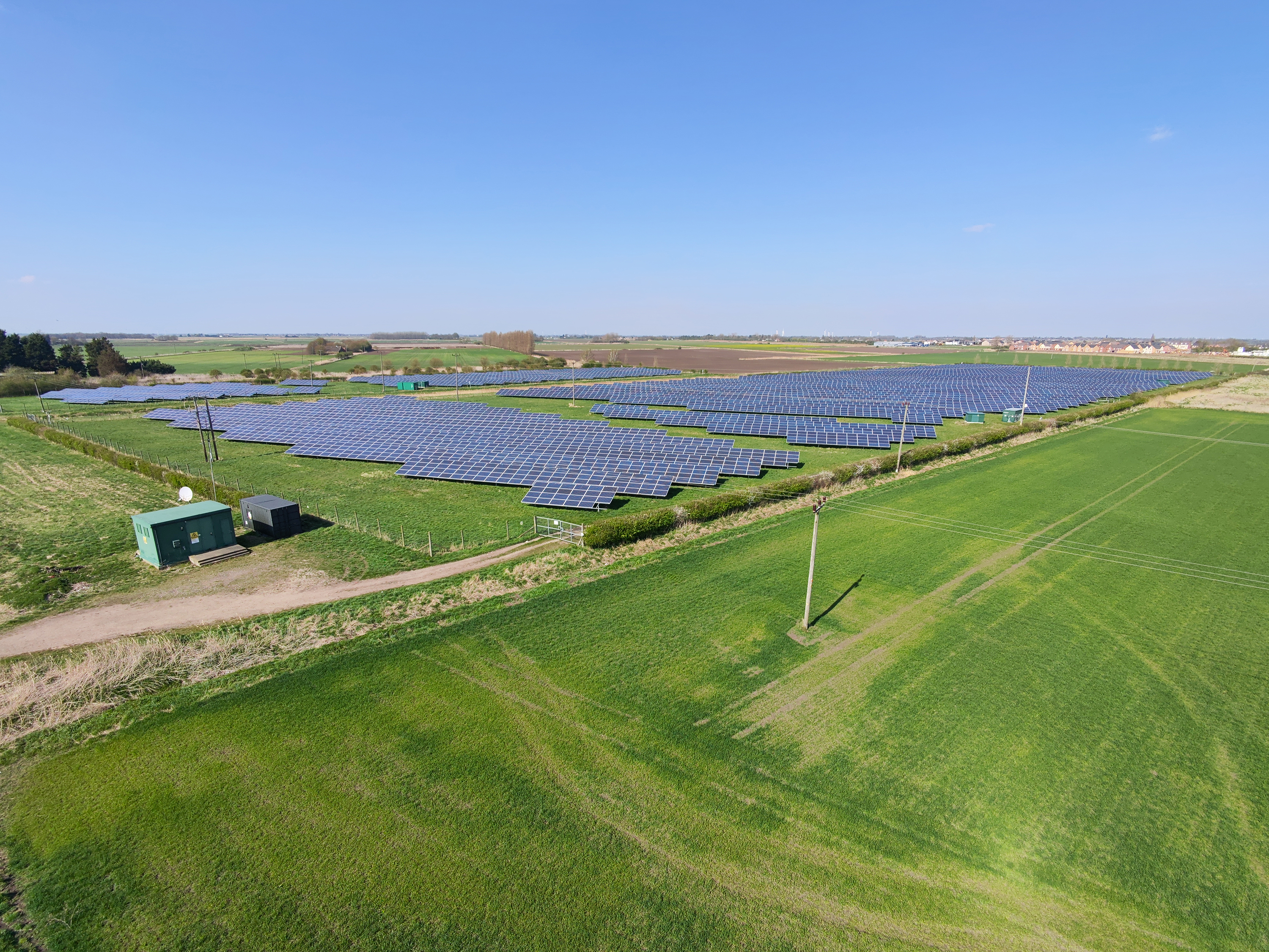 Photo of a solar farm taken with the HoverAir X1 PROMAX drone
