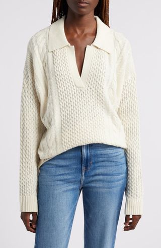 Merino Wool & Cotton Cable Sweater