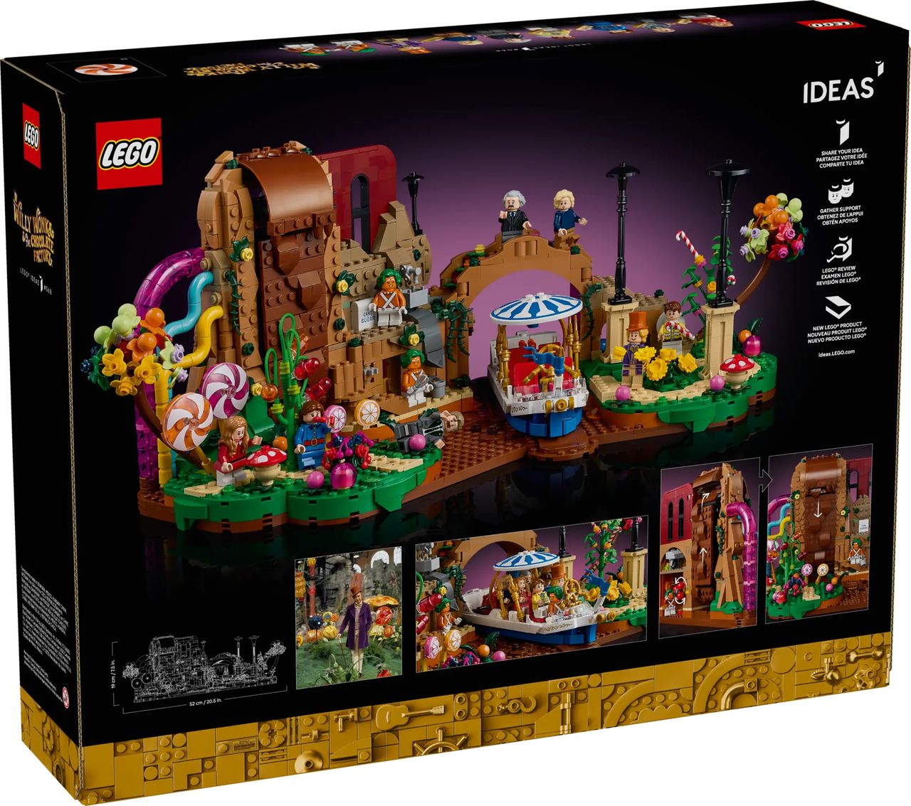 Willy Wonka and the Chocolate Factory LEGO set from multiple angles