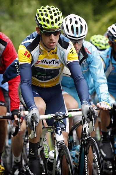 Tour de Suisse leader Rui Costa (Movistar) in action during stage 5.