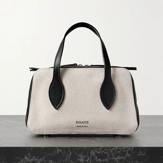 Khaite Maeve small textured-leather and canvas tote