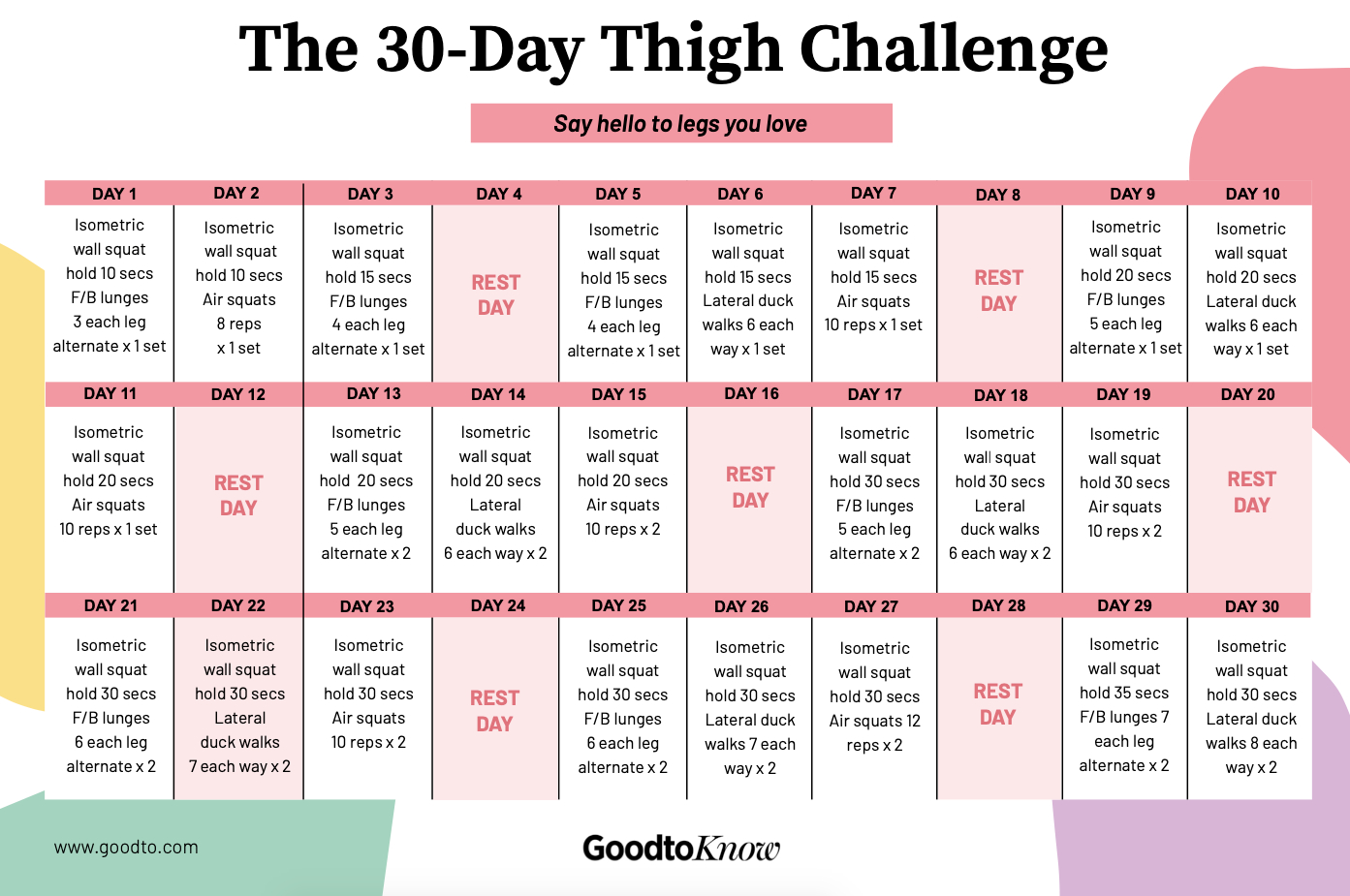 30 day thigh exercise challenge