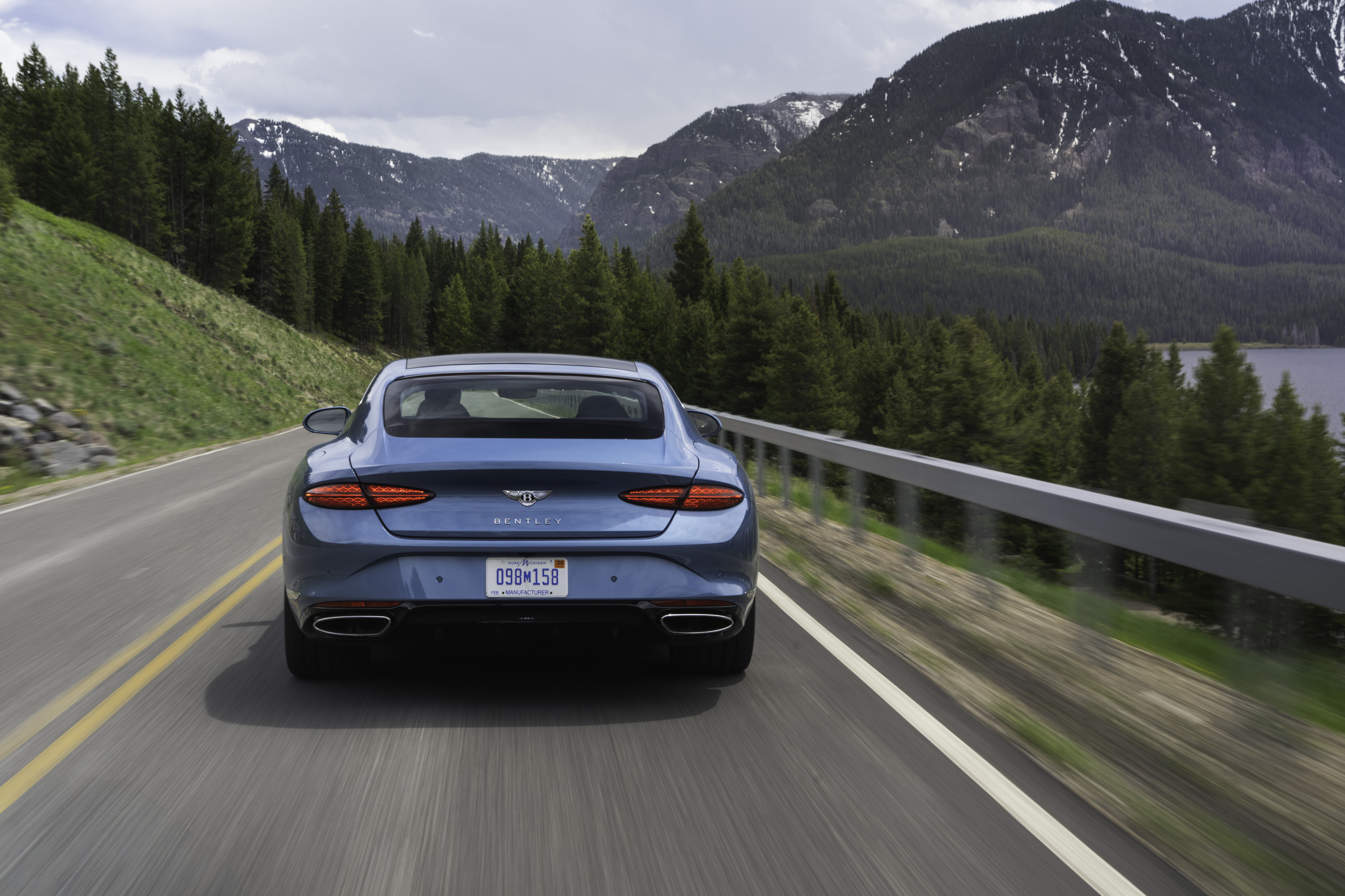 On the road in the Bentley Continental GT Azure