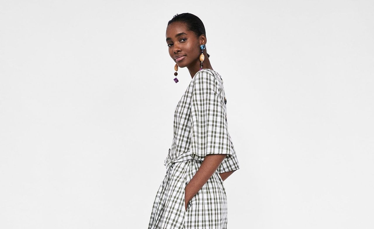 zara check dress