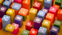 website icons on bright backgrounds