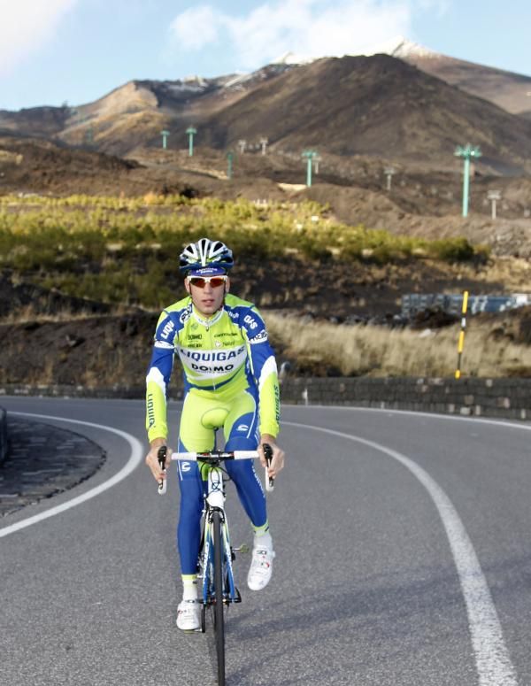 Vincenzo Nibali (Liquigas) on the early slopes of Mount Etna.