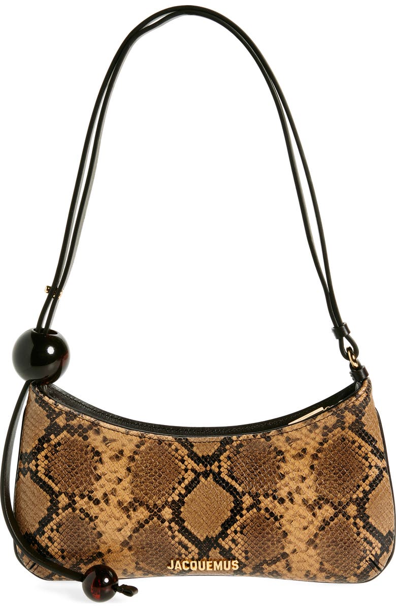 Le Bisou Perle Snakeskin Embossed Leather Shoulder Bag