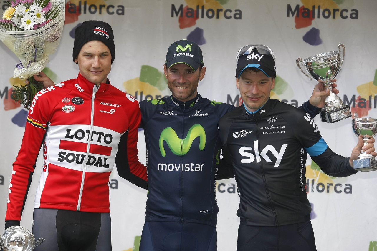 The top three: Alejandro Valverde, Tim Wellens and Leopold Konig