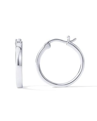 Pavoi Womens 14k Gold Plated - White Gold 925 Sterling Silver Post Lightweight Hoop Earrings