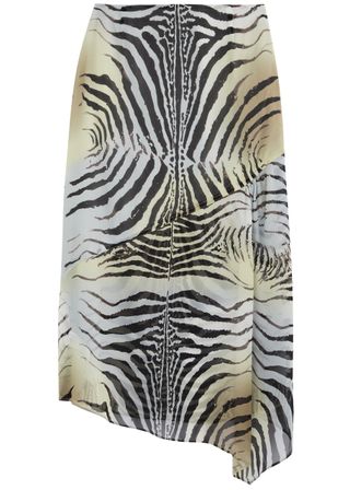 Mae Zebra-Print Silk-Chiffon Midi Skirt