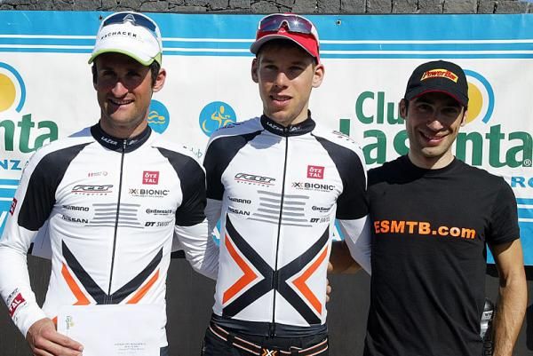 Men's podium with Thomas Litscher on top