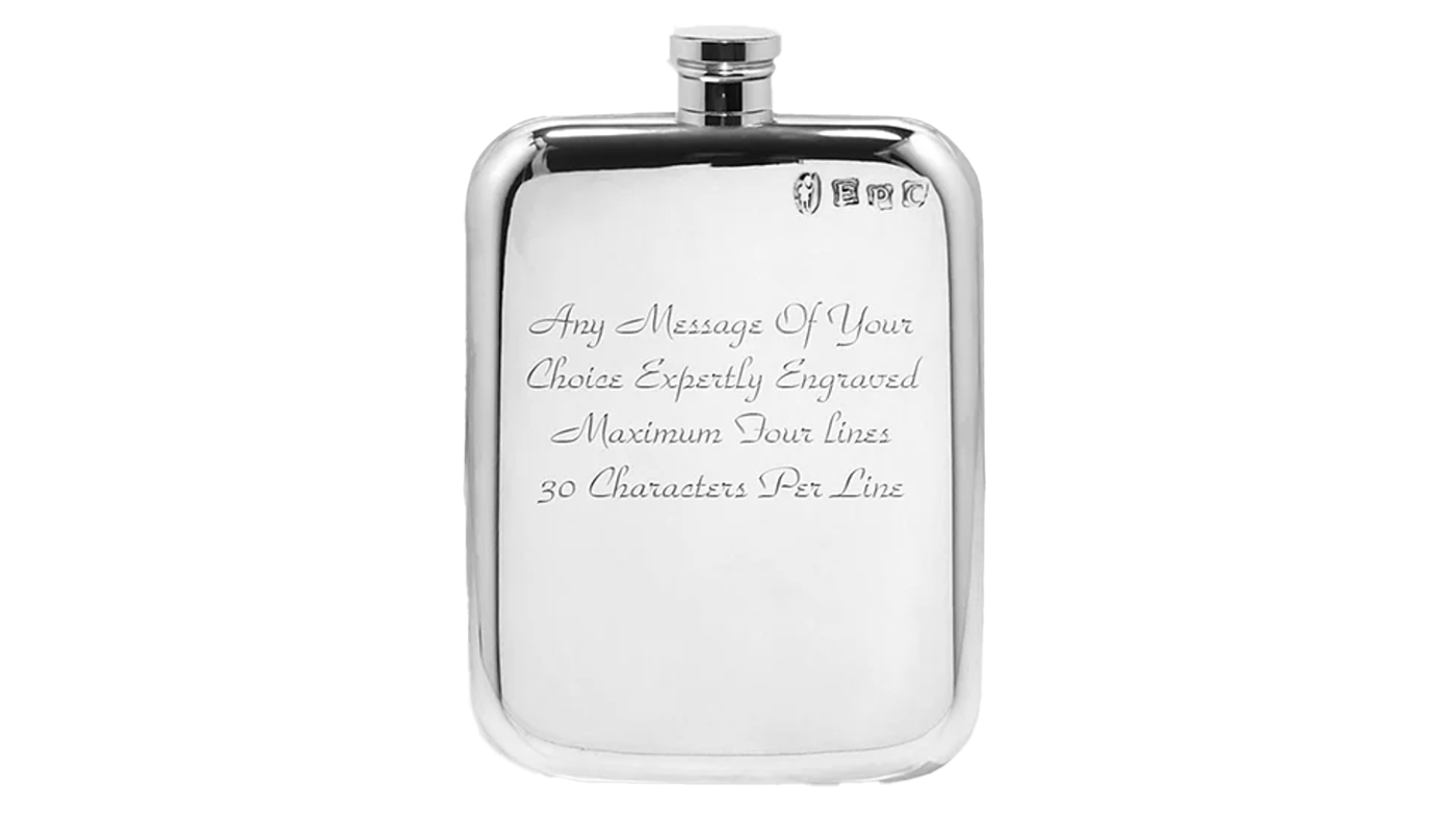 English Pewter Company Personalised Vintage Hip Flask