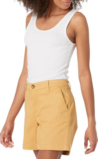 Amazon Essentials Women's Slim-Fit Tank, Pack of 2, White, Large