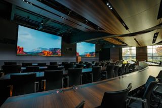 Two massive LED video walls from Christie bring new life to a conference center.