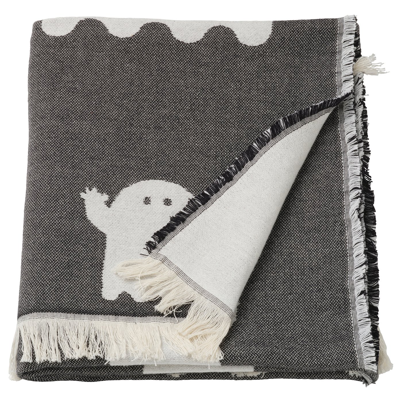 Kustfyr Throw - Ghost Pattern White/black 130x170 Cm