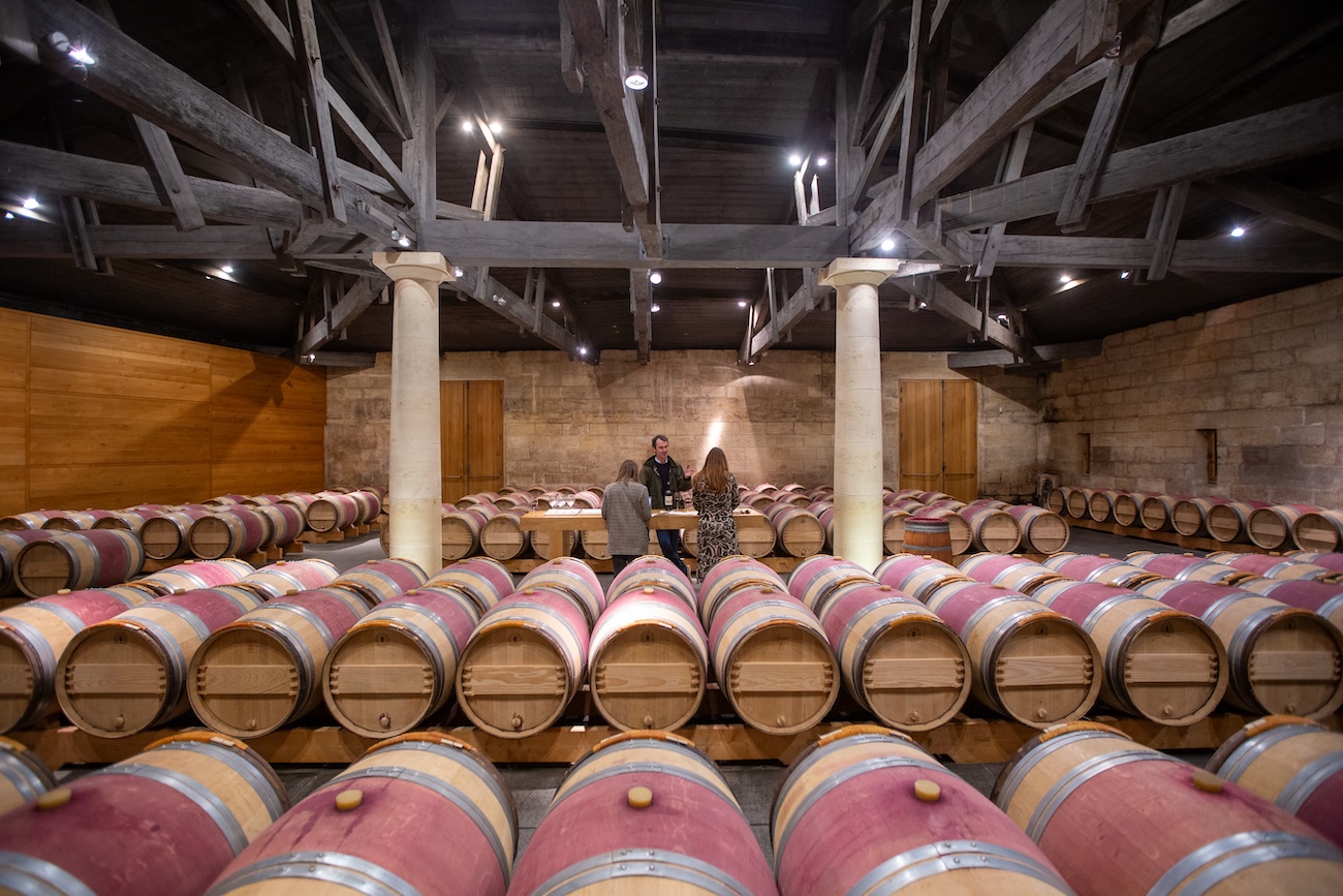 Tasting among barrels at Vieux Ch&amp;acirc;teau Certan