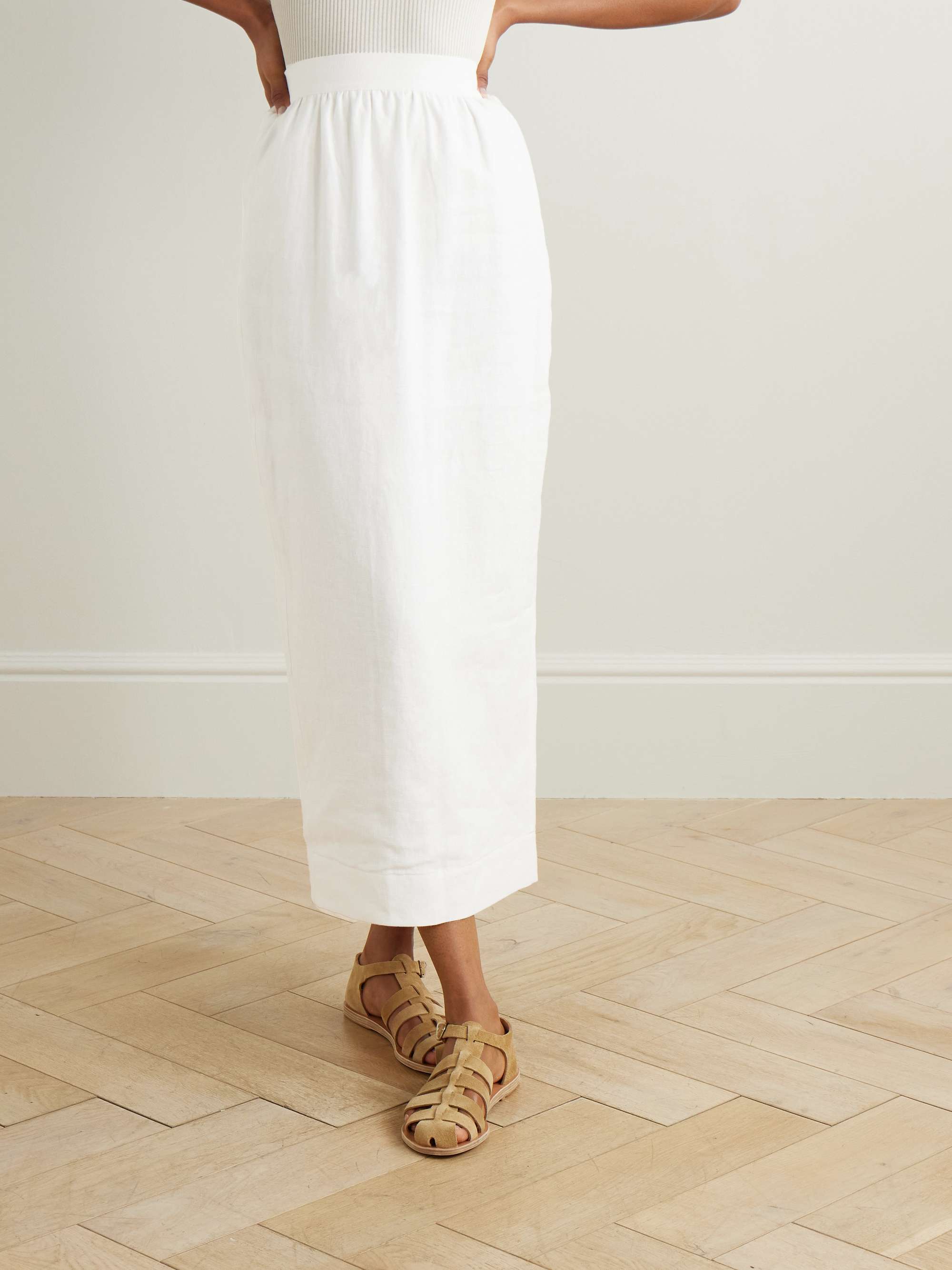 Emma Linen Midi Skirt