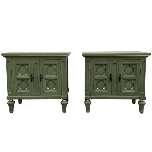 Pair of Late 20th Century Green Nightstands