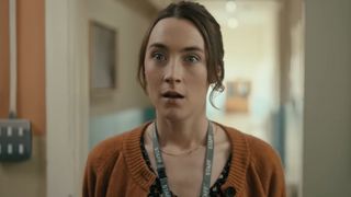 Saoirse Ronan looking surprised in Bad Apples