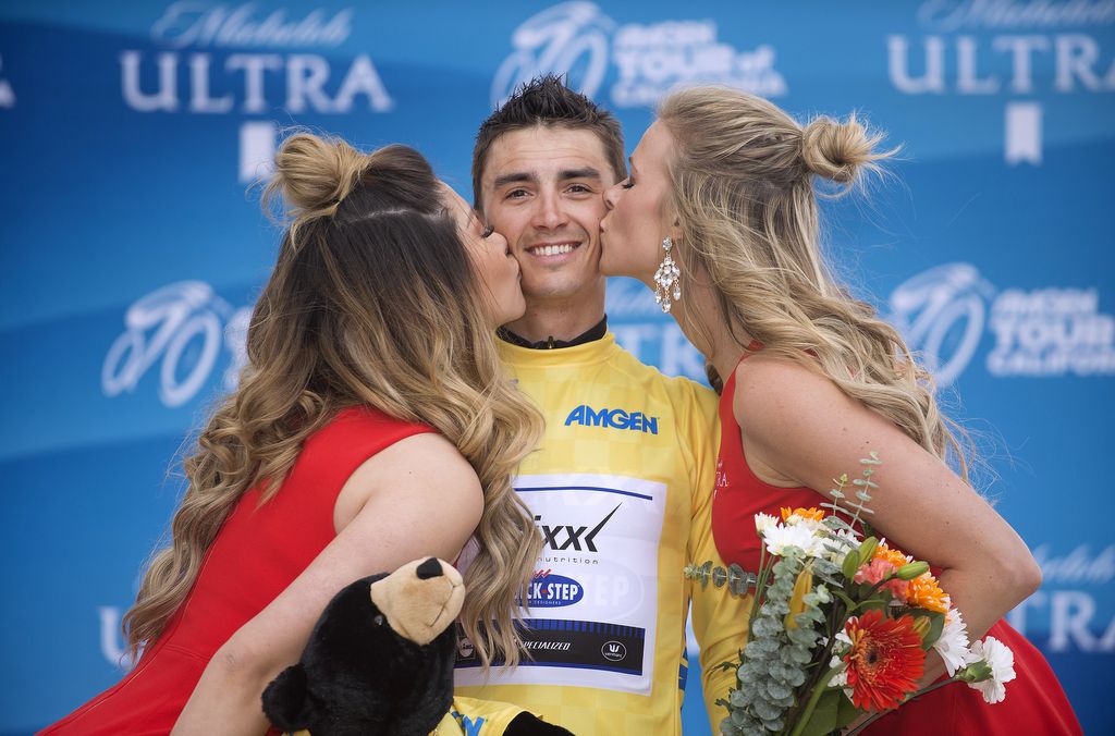 Julian Alaphilippe (Etixx-Quickstep) enjoying another day on the podium